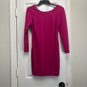 Banana Republic Magenta Long Sleeve Dress